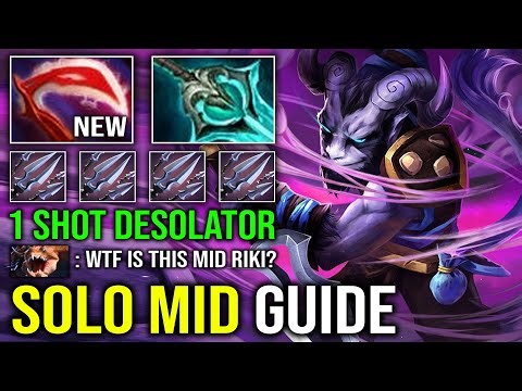 How to Solo Mid Riki in 7.40 with Max Desolator 1 Shot Backstab Super Carry Hit Like a Truck Dota 2