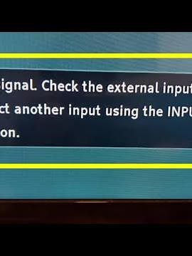 Sony tv Fix No signal check the external input or select another input using the input button
