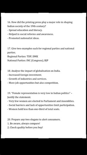 AP SSC 10 TH CLASS SOCIAL SCIENCE PUBLIC EXAM 2026- 2 MARKS QUESTIONS KEY