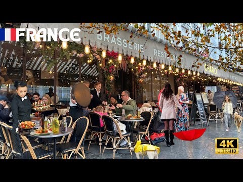 4 November 2025 PARIS 🇫🇷 FRANCE 4K HDR WALK TOUR | AUTUMN 🍁🍽️WET DAY WALK | CITY TOUR