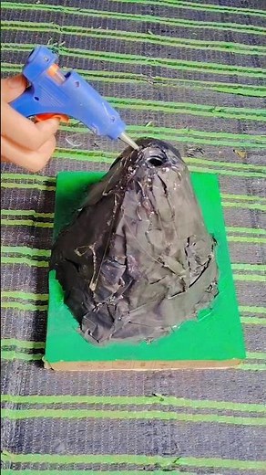 How to make volcano cardboard school project घर पे volcano कैसे बनाये #youtube #experimnent #viral