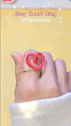 ❤️Cute Heart Ring: ✨Easy DIY with a Paperclip📎 #shorts #paperclip #ringmaking #diycrafts #craft