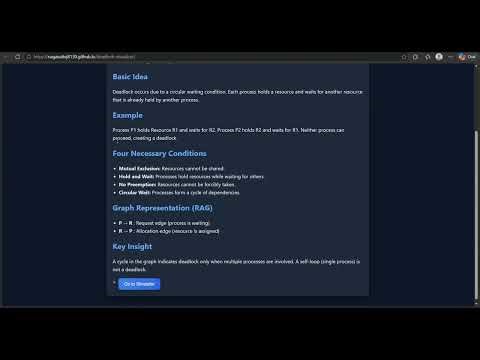 Deadlock Simulator with Graph Visualization | Operating Systems Project | LPU