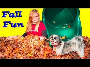 ASSISTANT Backyard Fall Family Fun Jumping in Leaves with Wiggles Video