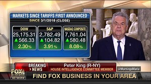 11K views · 280 reactions | "This is a tool the president should use." Congressman Peter King said he is "not into raising tariffs" or starting trade wars, but he believes approving tariffs on China is something "the president has to do" when U.S. intellectual property is at stake. | Fox Business | Facebook