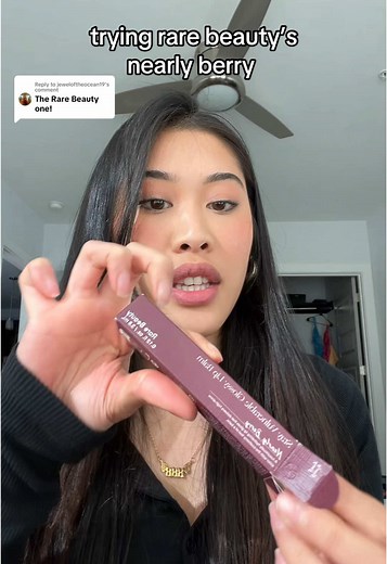 Trying Rare Beauty’s Nearly Berry Lip Gloss Review