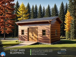 Shed Plans 12x20 for Construction and Permit - Etsy