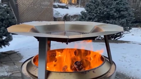 Heat Deflector for Solo Stove Yukon 1.0 & 2.0 – 27" Fire Pit Heat Diffuser Accessory, Heavy-Duty 304 Stainless Steel, Outdoor Heat Deflector with Spark Guard – Solo Stove Yukon Accessories