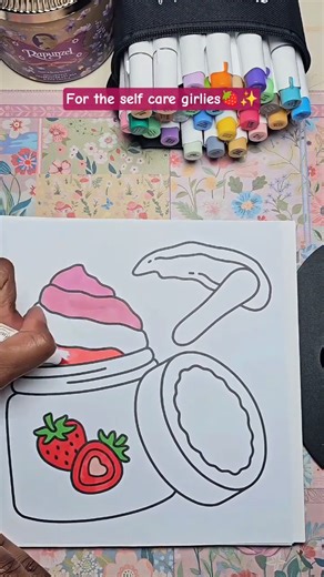 self care coloring session ✨ wait for the colors… 🍓