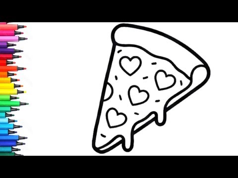 How To Draw Pizza Drawing, Painting & Colouring for Kids and Toddlers_ Child Art