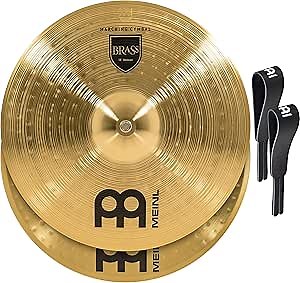 Meinl 18” Marching Cymbal Pair with Straps - Brass Alloy Traditional Finish - Made In Germany, 2-YEAR WARRANTY (MA-BR-18M)