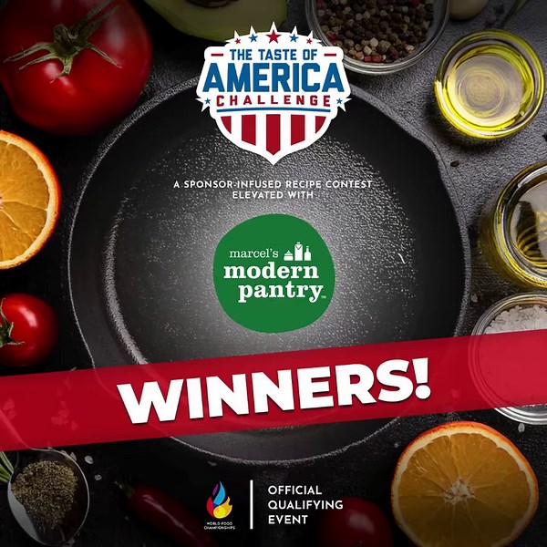The results are IN! Congratulations to the Taste of America Challenge winners! Your sponsor-infused recipes featuring Marcel's modern pantry have earned you a spot at the World Food Championships! Congratulations to these incredible chefs! Watch until the end to see who the winners are! #WFC #TasteOfAmerica #Qualifier #MarcelsModernPantry #DiversifiedFoods #FoodSport #GoldenTicket Diversified Foods Inc. | World Food Championships