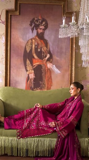 1.9K views · 1.2K reactions | Step into the spotlight with this vibrant deep fuchsia ensemble  Crafted with intricate embroidery and paired with a gracefully embellished shawl, it’s the perfect blend of elegance and celebration. A must-have outfit for making unforgettable festive moments! ✨ | Damini | Facebook