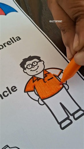 Let's paint uncle 👨❤️ #alphabet#coloring #creativeart #art #drawing #colorwithme #short #letters