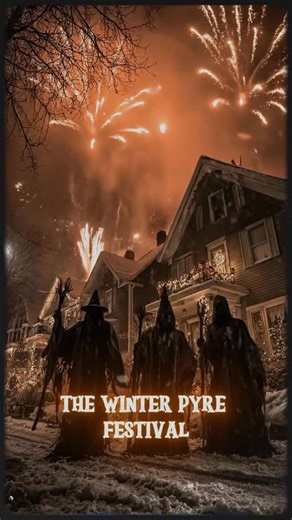 On the longest winter night, the Winter Pyre Festival roared to life as towering bonfires crackled, and villagers swore the flames whispered the names of those who would not survive the cold. As the firelight danced across the snow, shadows moved where no people stood, circling closer each time another log was thrown into the blaze. When the last pyre burned out, the crowd realized the silence was not from the dying fire, but because the festival had taken its offering. | Halloween Vibes