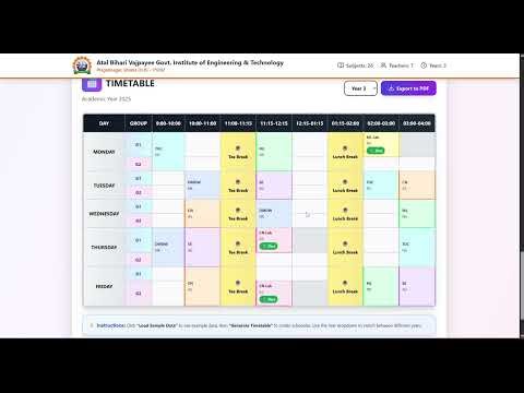 Timetable Generator