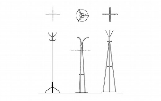 Coat Rack Stand - Free CAD Drawings