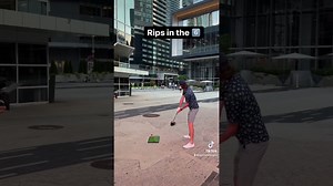 Filming an urban golf challenge with Mac Boucher with the East Coast Pro Tour