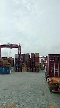 Container Stacking Operation at Port yard.