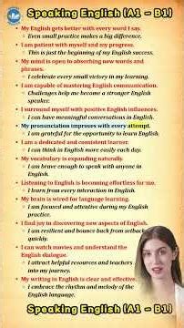 Boost Your English Fluency (A1 - B1) | Daily Affirmations #english #shorts