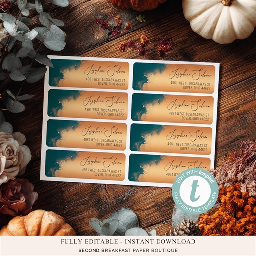 Return Address Label Template • Editable in Templett • Avery 5160 • 1×2.625" Printable | Josephine - Etsy Australia