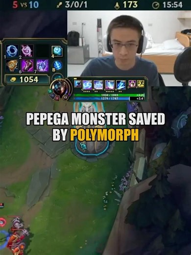 Pepega Monster Saved By Polymorph 【LoL】 #viktor #lulu #shorts