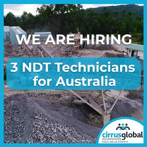 𝗖𝗔𝗥𝗘𝗘𝗥 𝗢𝗣𝗣𝗢𝗥𝗧𝗨𝗡𝗜𝗧𝗬 𝗜𝗡 𝗔𝗨𝗦𝗧𝗥𝗔𝗟𝗜𝗔! Are you a highly skilled Non-Destructive Test (NDT) Technicians? 𝗔𝗣𝗣𝗟𝗬 𝗛𝗘𝗥𝗘 👉👉👉: https://bit.ly/394WLBv Our client, Philippines Recruitment Company (POEA Registration No. 10357439) is looking for 3 Non-Destructive Test (NDT) Technicians to work in Australia. ✔️ With minimum 5 years of working experience as NDT Technician. working experience in mining industry will be an advantage. ✔️ Thorough understanding of ISO Standards 