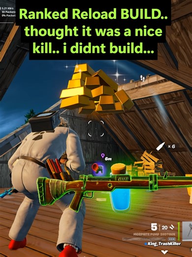 Ranked Reload BUILD.. thought it was a nice kill.. i didnt build... i dont play reload much.. but when i do its usually ranked build reload... even though i cant really build well. i like to use the voice changer.... people get angry sometimes at it.. hahahaha #FYP #fortnite #tiktokgaming #fortniteclips #fortnitememes #fortnitefunny #rankedreloadfortnite