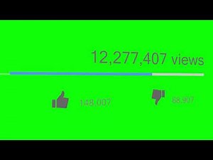 Youtube View, Likes, Dislikes Counter Green Screen Chroma Key
