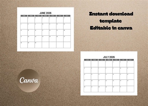 2026 Monthly Calendar Canva Template | Editable Planner (digital Download) - Etsy