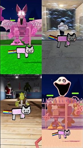 Nyan Cat x Hungry Worm x Bat 99 Nights x Shrek #roblox