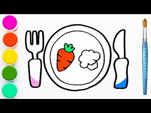 How to Draw a Cutlery and Fork Set | Step by Step