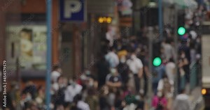 Blur of city life view in Hong Kong