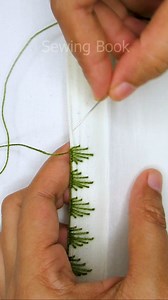 1.6M views · 14K reactions | Super pretty & new design border lace hand embroidery tutorial! #viral #reels #viralreels #embroidery #trending | Sewing Book | Facebook