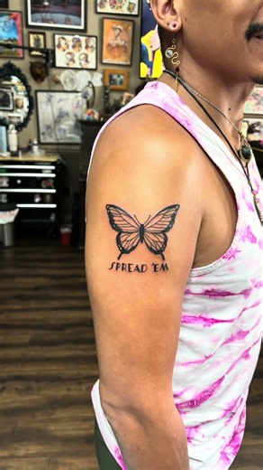 Alli baker tattoo Austin Texas & round rock Texas - spread em butterfly just black ink