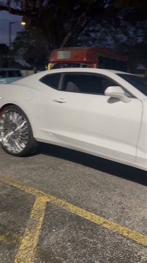 White Chevy Camaro on 28’s Forgiatos