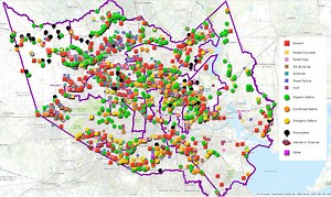 Map of Houston's flood control infrastructure shows areas in need of repair; basically everywhere