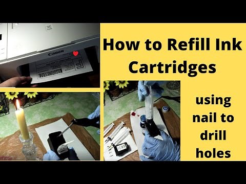 HOW TO REFILL INK ON PRINTER / CANON TS3122 INK REFILL/EASY WAY TO DRILL HOLE ON CARTRIDGE