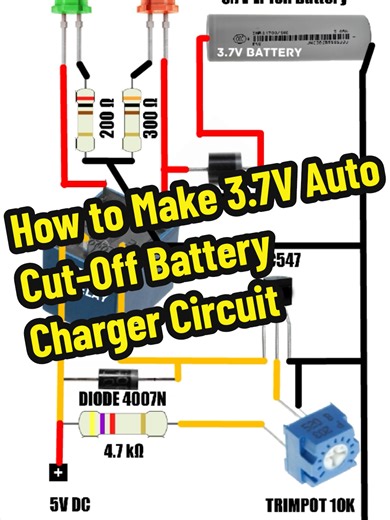 3.7V Auto Cut-Off Battery Charger Circuit Guide