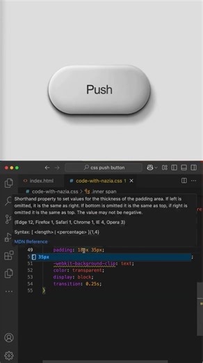 Realistic Push Button HTML CSS #coding #htmlcss #cssbutton #uidesign