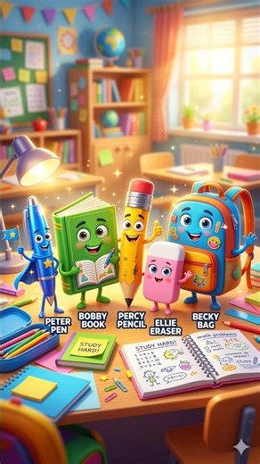 Pen vs Pencil vs Book 😄 | School Study Squad | Fun Learning Short #cartoon #shorts