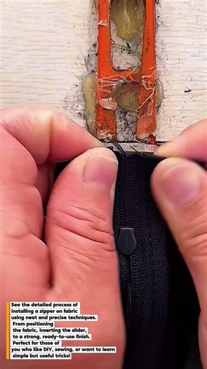 Detailed Zipper Installation Process 🔥✂️ #shorts