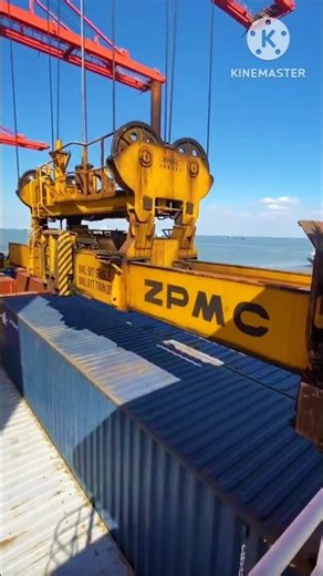 Massive Crane Lift Shipping Container Like a Toy 🧸 #shorts #containercrane #viral #subscribe #yt
