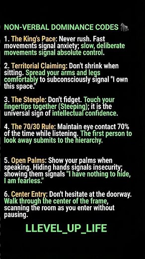 6 Body Language Codes to Look Like an "Alpha" Without Speaking 🦍 #bodylanguage