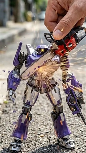 Transfromers Shockwave vs Minichainsaw #transformers #ai #asmr #minitools