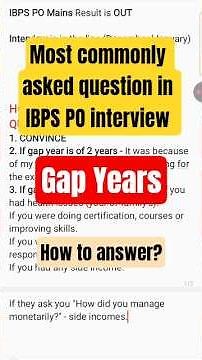 Gap Years Questions in IBPS PO Interview 🤔💭#ibpspointerview #bankpo #interview #ibps #ibpspo #shorts