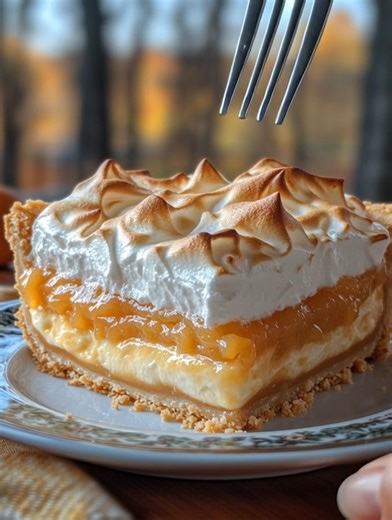 Butterscotch Pie — Fluffy Meringue ☁️🍮🥧 🧂 Ingredients ▸ 1/3 cup all-purpose flour ▸ 1 cup brown sugar...👇💬 #ButterscotchPie #MeringueDessert #CozyClassics | Easy Trending Recipes