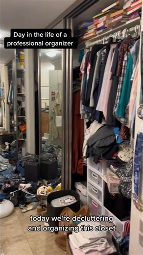 Declutter a closet with me #organizer #declutter #organization #tipsandtricks #closet