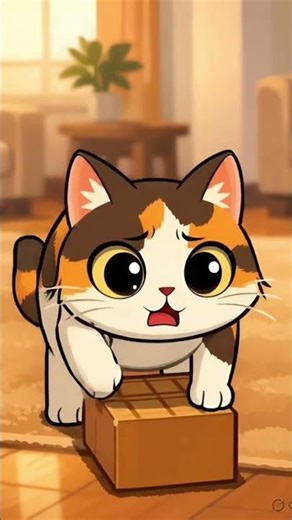 Funny Cat vs Cardboard Box 😹 | Cute Cartoon Cat Shorts #catshorts