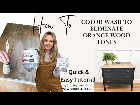 Color Washing HACK with Chalk Paint to Eliminate Wood Tones | Muting Wood Tones | DIY Staining Wood